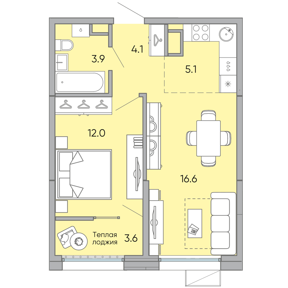Продажа 2-комнатной новостройки, Чита, микрорайон Хороший,  14