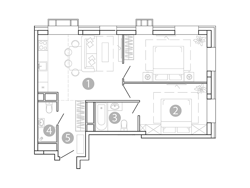 Продажа 2-комнатной новостройки, Чита, 1-я Коллективная улица
