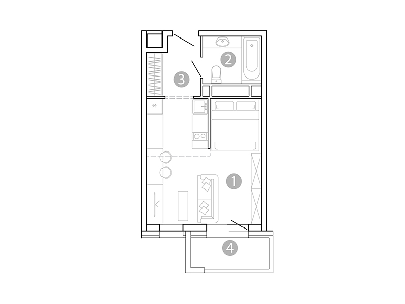 Продажа 1-комнатной новостройки, Чита, 1-я Коллективная улица