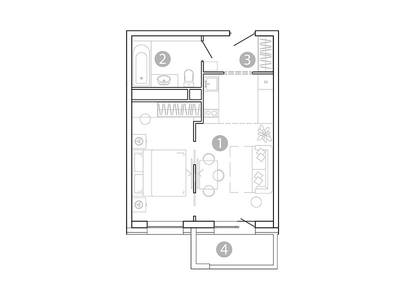 Продажа 1-комнатной новостройки, Чита, 1-я Коллективная улица
