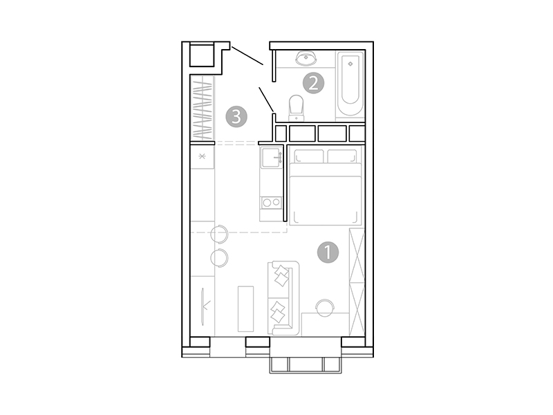 Продажа 1-комнатной новостройки, Чита, 1-я Коллективная улица