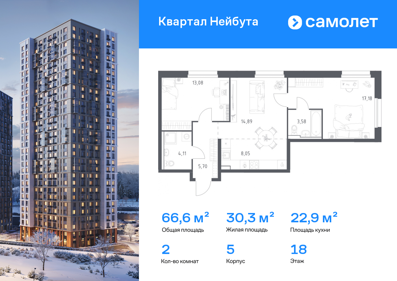 Продажа 2-комнатной новостройки, Владивосток, жилой комплекс Квартал Нейбута,  141к1