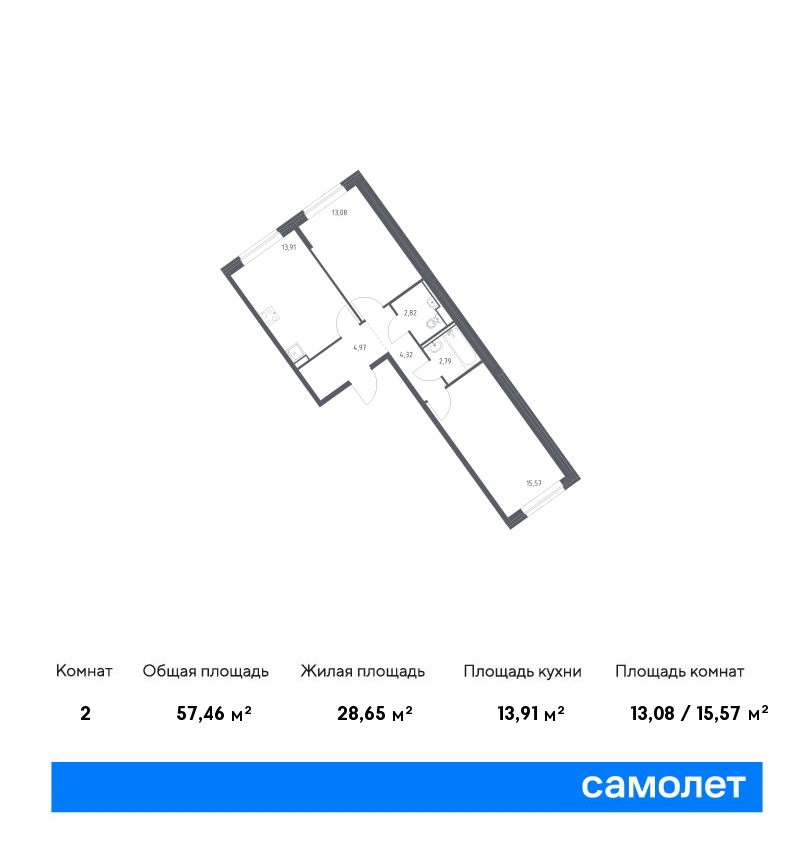 Продажа 2-комнатной новостройки, Москва, жилой комплекс Молжаниново,  к6