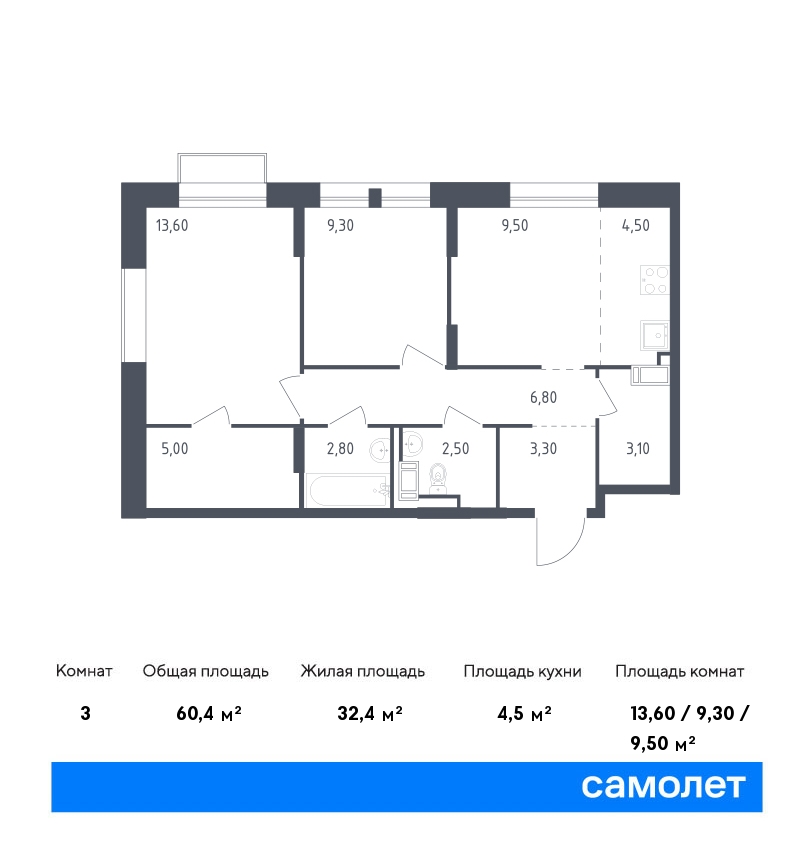 Продажа 2-комнатной новостройки, Санкт-Петербург, Песочный п,  жилой комплекс Курортный квартал