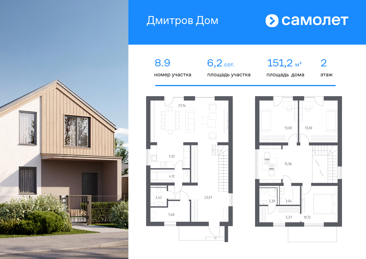 Продажа дома, 151м <sup>2</sup>, 6 сот., Дмитров, КП Дмитров Дом,  1.1