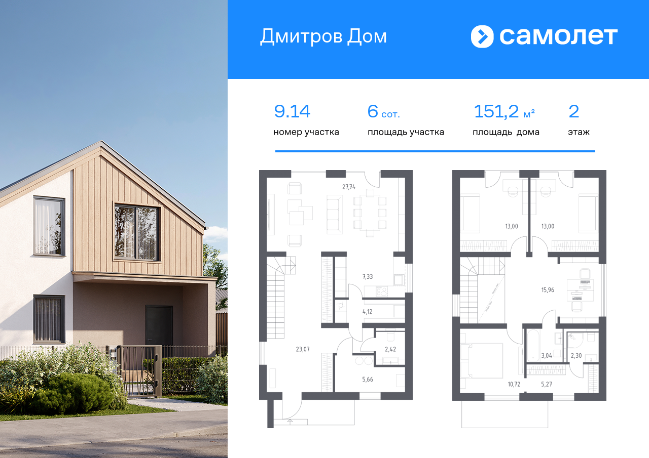 Продажа дома, 151м <sup>2</sup>, 5 сот., Дмитров, КП Дмитров Дом,  1.1