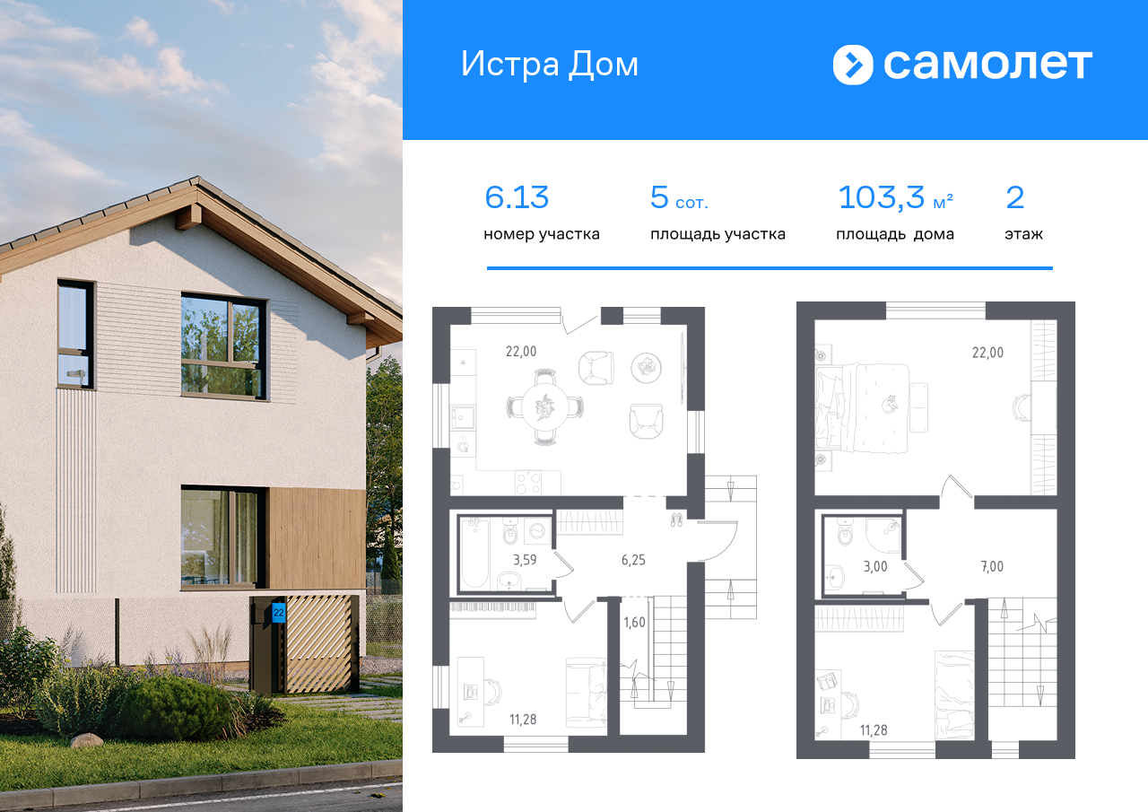 Продажа дома, 103м <sup>2</sup>, 5 сот., Московская, коттеджный посёлок Истра дом,  1.1