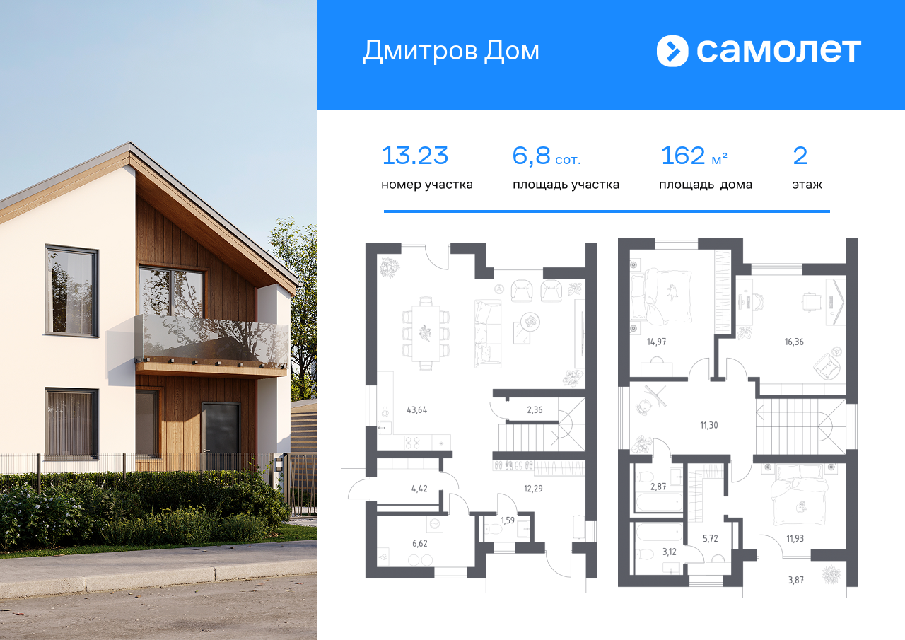 Продажа дома, 161м <sup>2</sup>, 6 сот., Дмитров, КП Дмитров Дом,  1.1