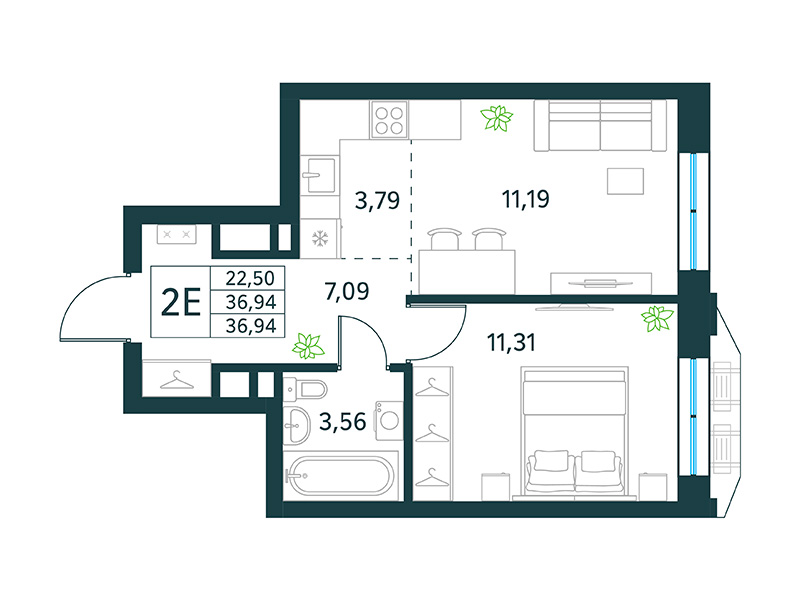 Продажа 2-комнатной новостройки, Москва, Рязанский пр-кт,  46