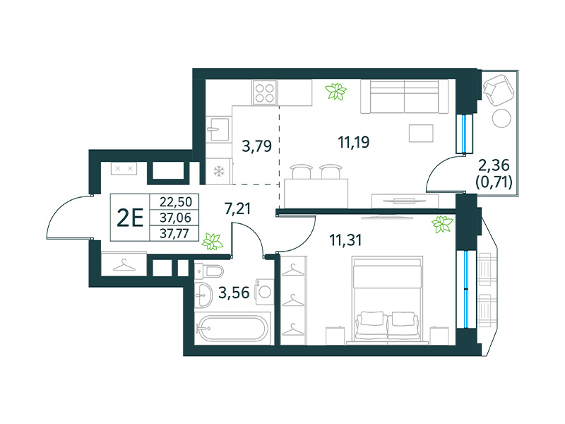 Продажа 2-комнатной новостройки, Москва, Рязанский пр-кт,  46