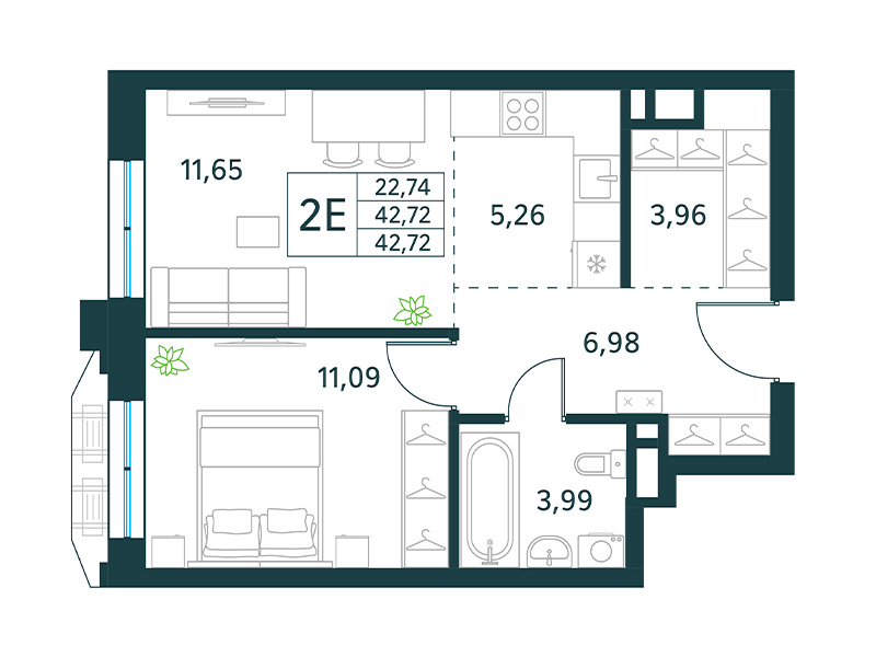 Продажа 2-комнатной новостройки, Москва, Рязанский пр-кт,  46